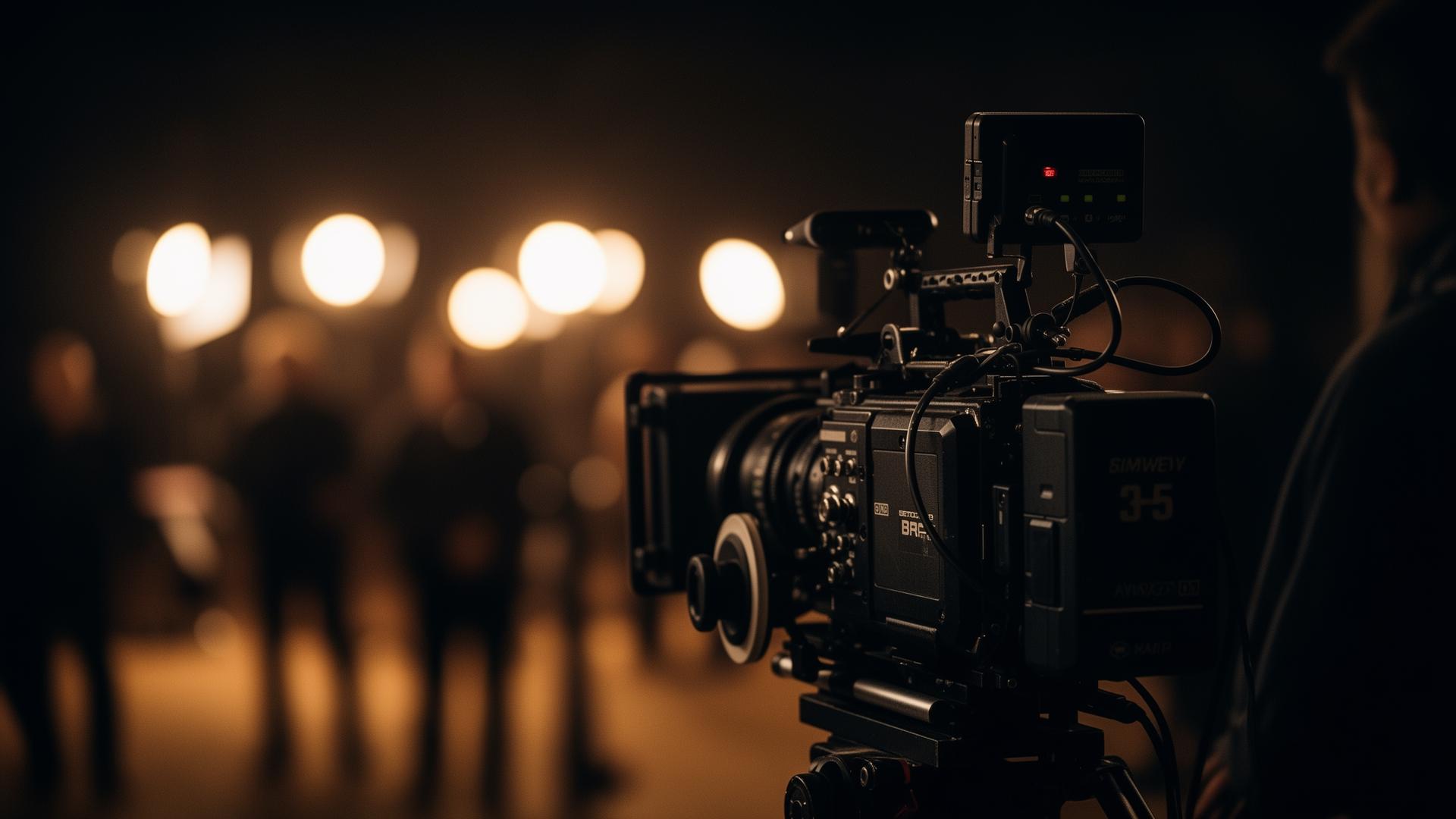 Camera de cinéma sur un plateau de tournage
