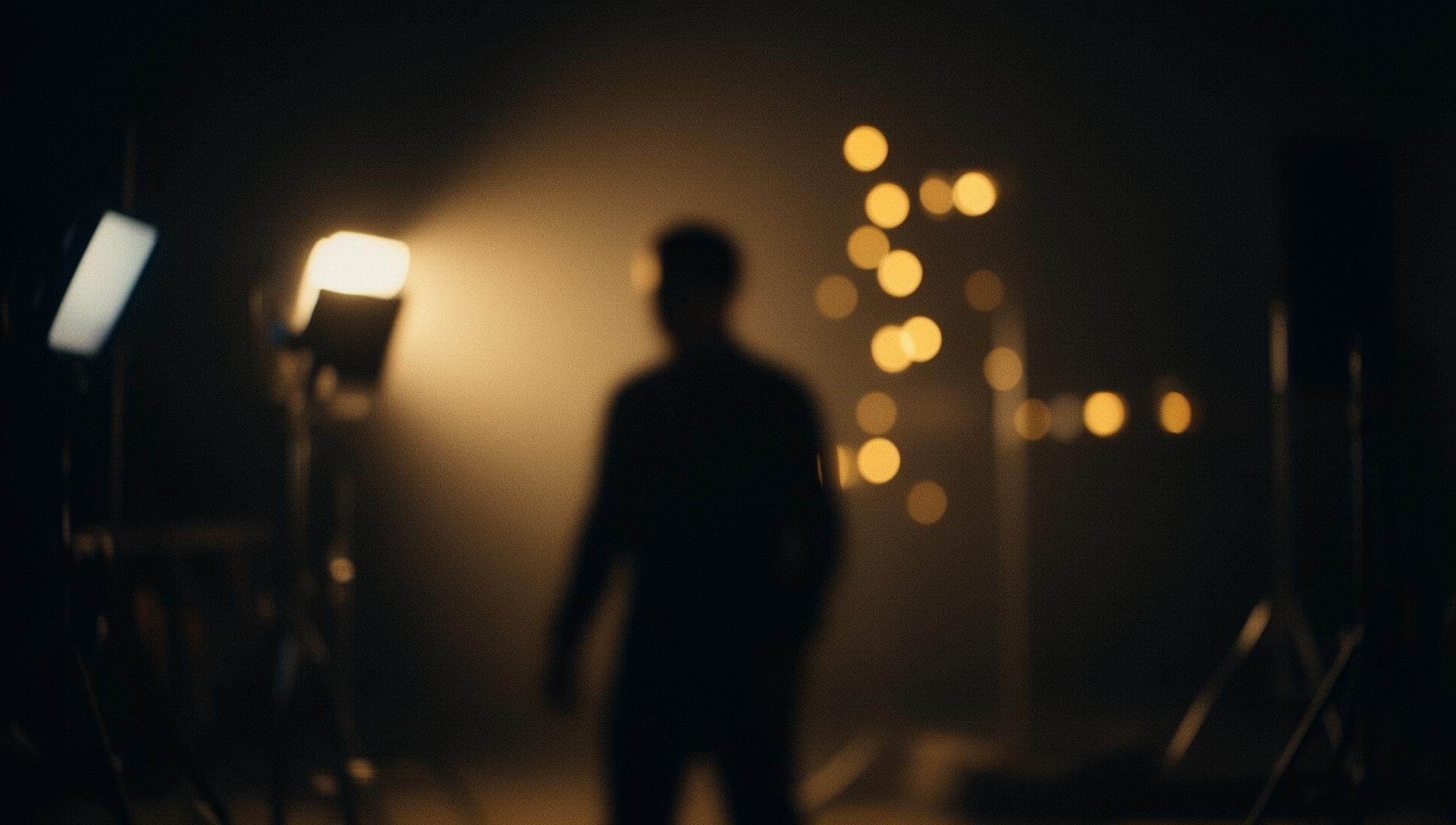 Atmosphère de plateau de cinéma professionnel