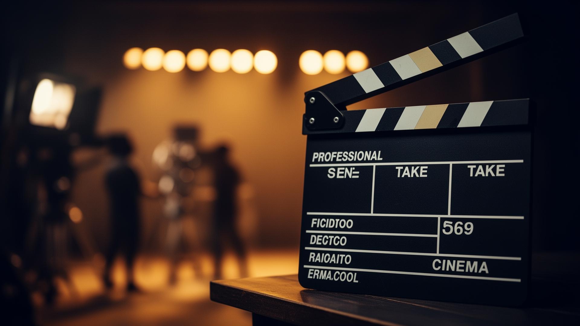 Clapboard on a professional film set